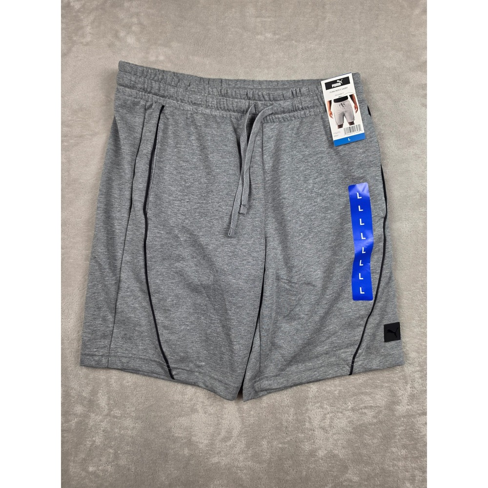 Puma Shorts‎ Mens Large Gray 9 Inch Inseam Sweat Shorts Athleisure Gym